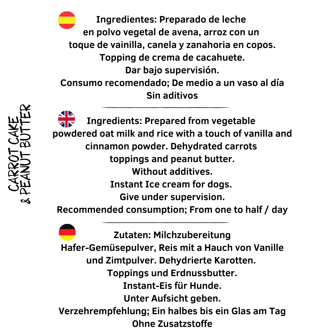 Gâteau aux carottes et glace au beurre de cacahuète pour chiens