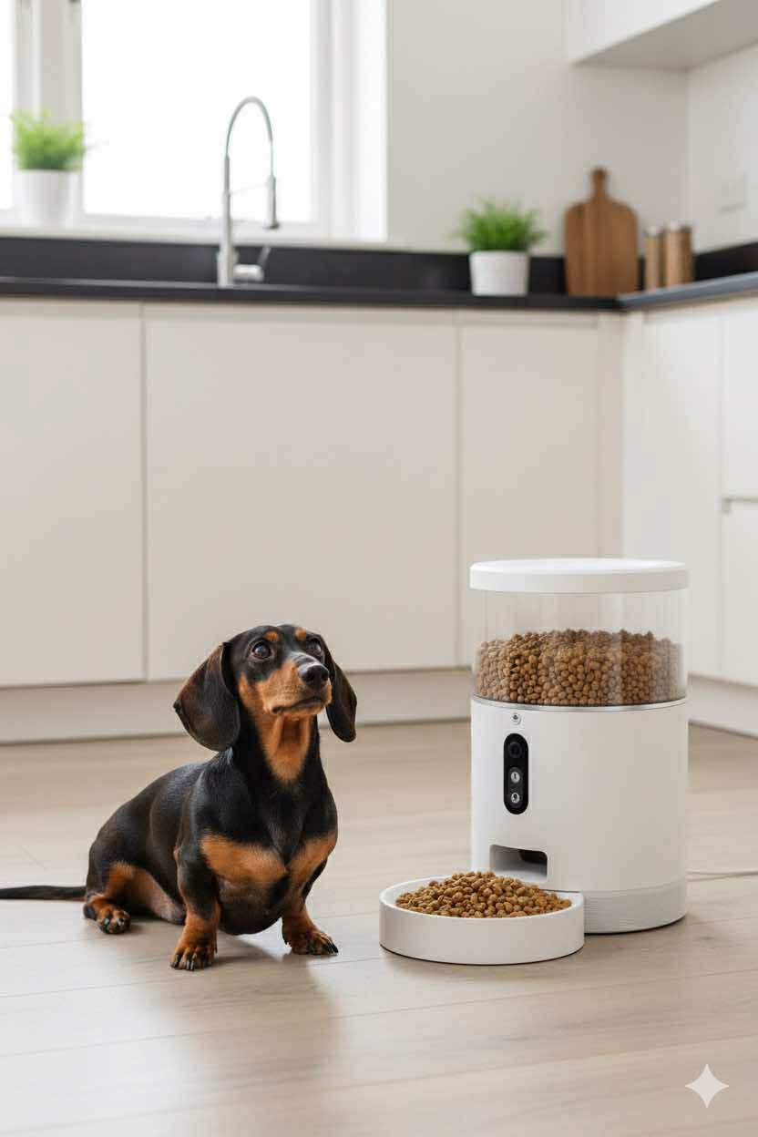 Automatic kibble dispenser with camera