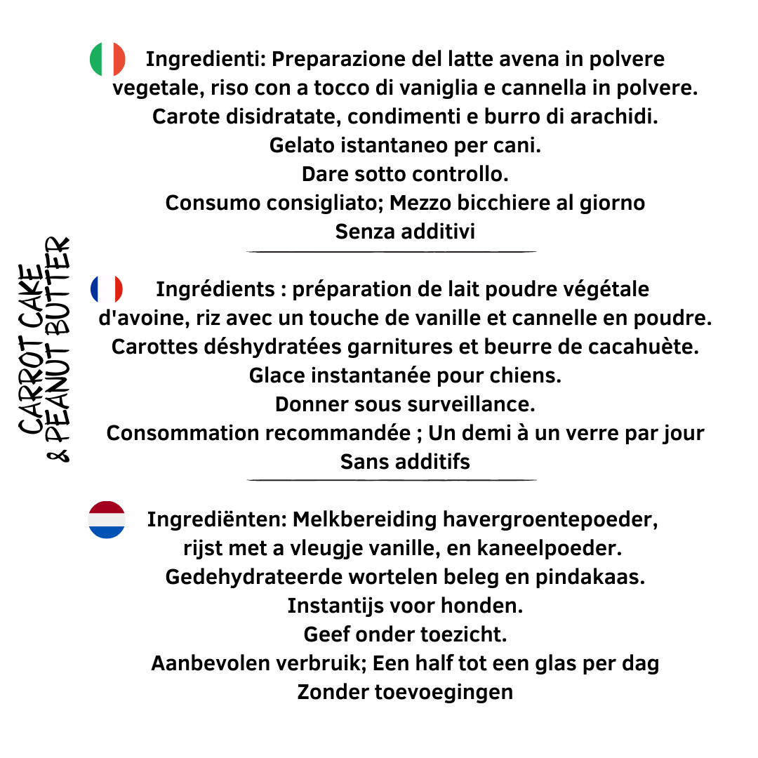 Gâteau aux carottes et glace au beurre de cacahuète pour chiens
